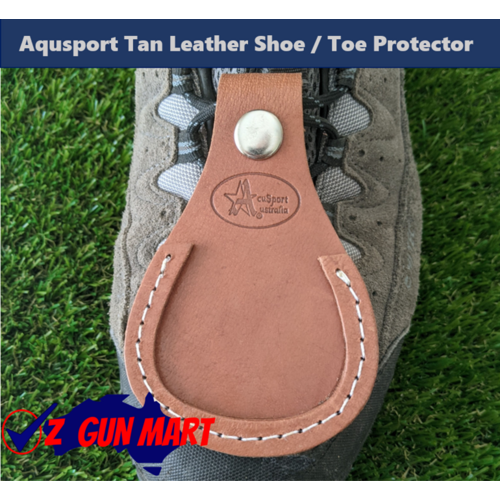Aqusport Clay Target Shooting Tan Leather Toe & Shoe Protector - 61700