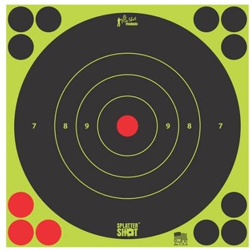 Pro-Shot Splatter Shot 6" Green Peel & Stick Bullseye 12 pack - 6B-GREEN-12PK