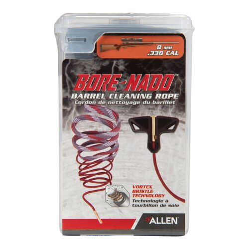 Allen Bore-Nado™ Rifle Barrel Cleaning Rope, 8mm & .338 Caliber, Red - 70723