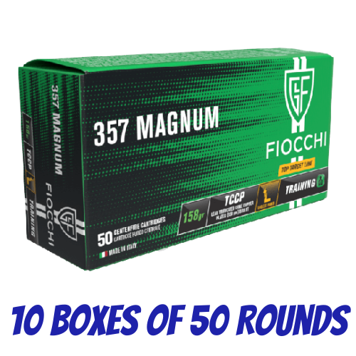 Fiocchi 357 Magnum LL 158GR TCCP - 500pk - 10 Boxes of 50 Rounds - 71357600