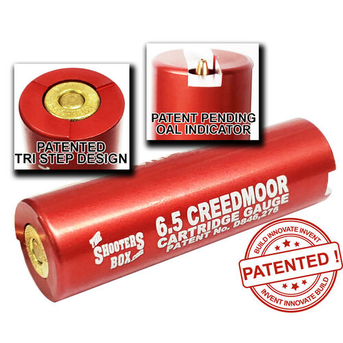 The Shooters Box 6.5 Creedmoor Case & Cartridge Gauge - All New Patented Tri-Step Face Design