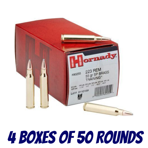 Hornady 223 Rem 55gr SP Custom - 4 Boxes Of 50 Rounds - 80255-200PK