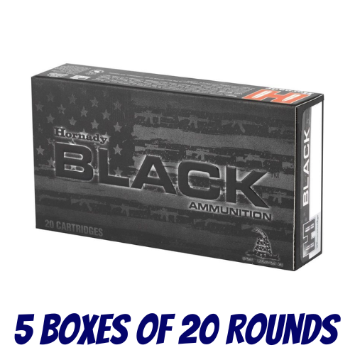 Hornady 300 Blackout 110gr V-MAX Hornady BLACK - 5 Boxes Of 20 Rounds - 80873-100PK