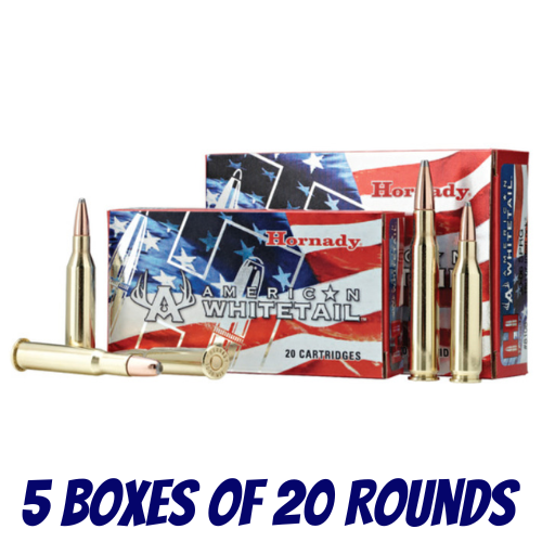 Hornady 30-06 Springfield 180gr InterLock SP American Whitetail - 5 Boxes Of 20 Rounds - 81084-100PK
