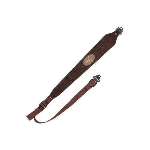 Allen Company Big Game Suede Deer Head Rifle Sling with Swivels, Black & Brown - 8140