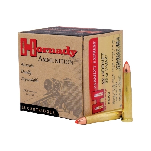 Hornady 22 Hornet 35 grain V-Max Varmint Express Ammo 25 rd - 8302