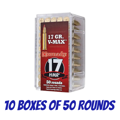 Hornady 17 HMR 17 grain V-Max Varmint Express Ammo 10 Boxes of 50 Rounds - 83170