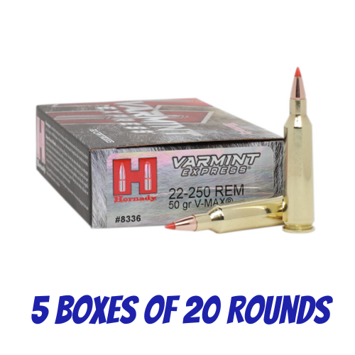 Hornady 22-250 Rem 50gr V-Max Varmint Express - 100 Pack - 8336-100PK