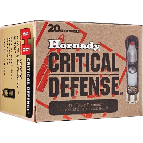 Hornady 410 gauge 2.5" Triple Defence Ammo 20 rd - 86238