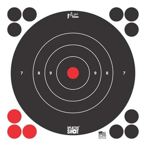 Pro-Shot Splatter Shot 8" White Peel & Stick Bullseye Target - 30 Pack - 8B-WHTE-30PK