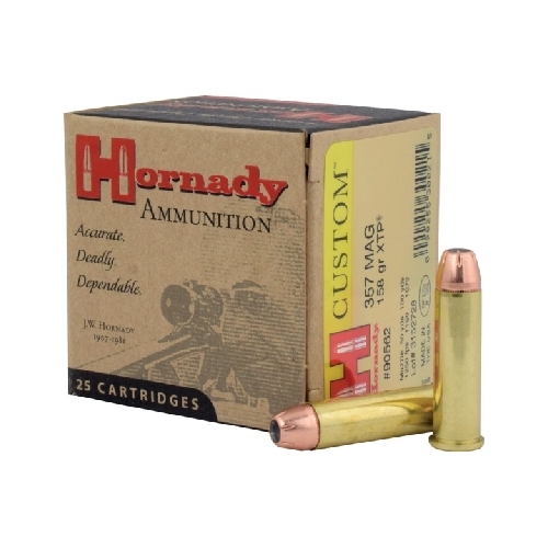 Hornady 357 Mag 158 grain JHP/XTP Hornady Custom Ammo 25 rd - 90562H