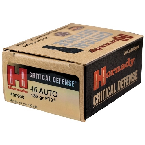 Hornady 45 ACP 185 grain FTX Critical Defence Ammo 20 rd - 90900H