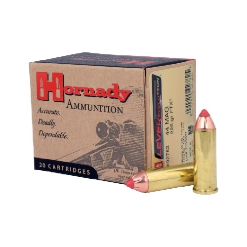 Hornady 44 Remington Magnum 225 grain FTX Leverevolution Ammo 20 rd - 92782