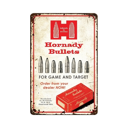 Hornady Bullets Rustic Tin Sign - 99145