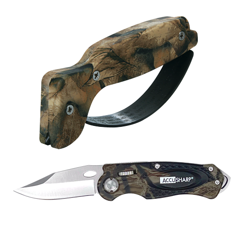 AccuSharp Camo Sharpener & Camo Sport Knife Combo - A042C