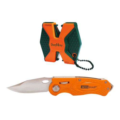 AccuSharp Sharp-n-Easy Orange Two Step & Orange Sport Knife Combo - A045C
