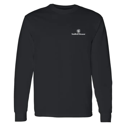 Smith & Wesson Trade Mark Back Print Long Sleeve Tee in Black - L