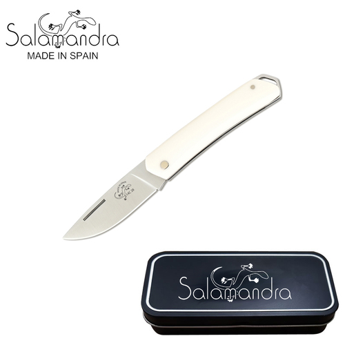 Salamandra PMMA White Handle Pocket Knife 140mm - A152233