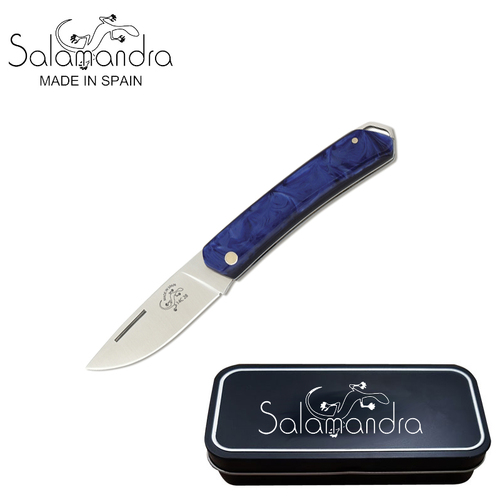 Salamandra PMMA Blue Handle Pocket Knife 140mm - A156233
