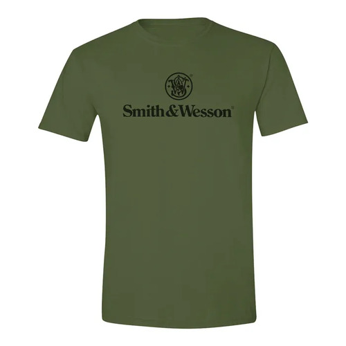 Smith & Wesson Authentic Logo Tee in Military Green - L