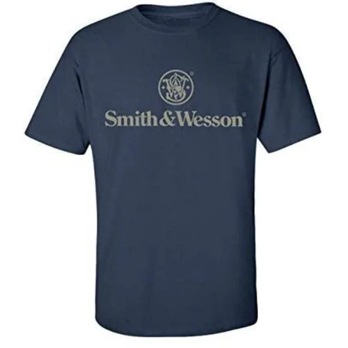 Smith & Wesson Digital Camo Filled Circle Logo Mens Tee - Navy - L