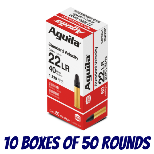 AGUILA Rimfire 22LR Standard Velocity Lead Solid Point 40GR Ammo - Brick (500PK) - 1B220332-BRICK