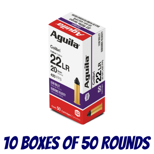 AGUILA Rimfire 22LR ColibrÍ Lead Bullet Subsonic Velocity 20GR - Brick (500PK) - 1B220337-BRICK