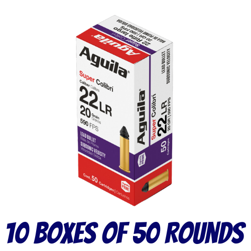 AGUILA Rimfire 22LR Super ColibrÍ 20GR Ammo - 500 Pack - 1B220339