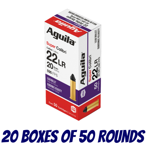 AGUILA Rimfire 22LR Super ColibrÍ 20GR Ammo - Case (1000PK) - 1B220339-CASE