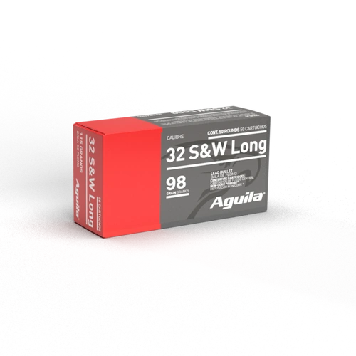 AGUILA 32 S&W 98GR Lead Round Nose Pistol Ammo, 50PK - A1E322340