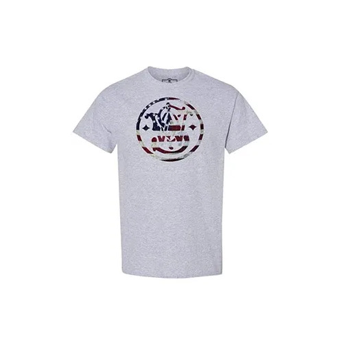 Smith & Wesson American Flag Circle Logo Tee - Athletic Heather - L