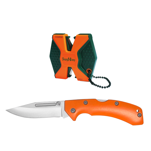 AccuSharp Orange Sharp-n-Easy Two-Step Folding Knife Combo - A721C