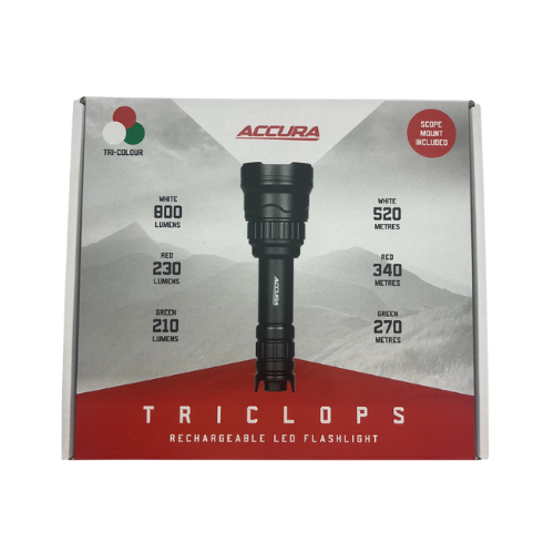 Accura Triclops LED Torch White-Green-Red Colours  - ACTC800