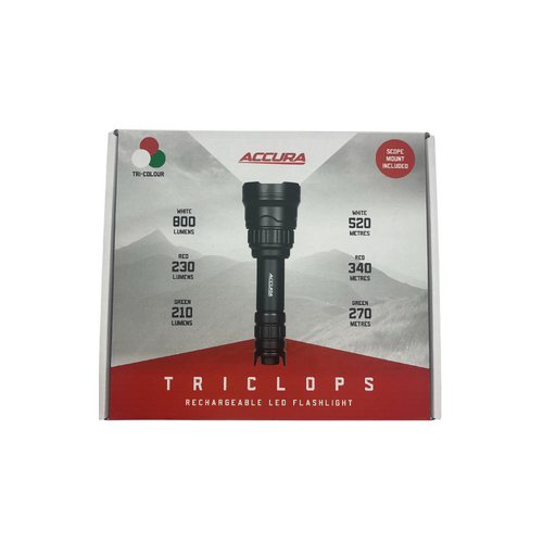 Accura Triclops LED Torch White-Green-Red Colours  - ACTC800