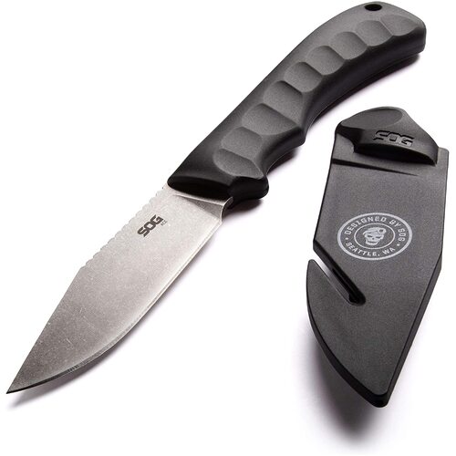 SOG ACE Stonewash 3.8" Fixed Blade Knives with Sheath