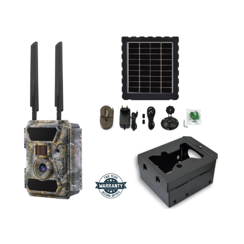 Accura Tracker Camera 4G Trail Camera + Metal Security Box + Solar Panel with Internal Power - ACTCAM4G-BUNDLE