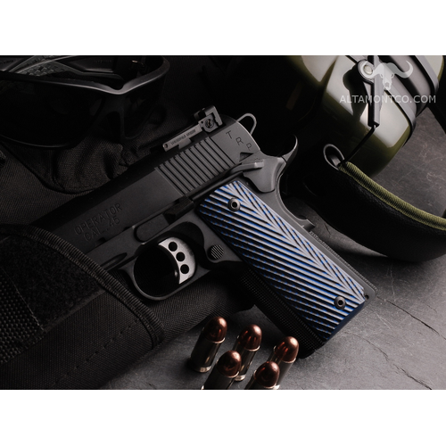 Altamont 1911 Govt Tactical Panel - Diagonals Night Blue G10 Grips