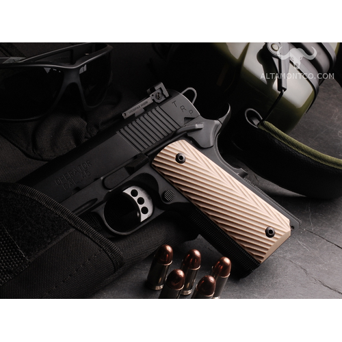 Altamont 1911 Govt Tactical Panel - Diagonals Khaki G10 Grips