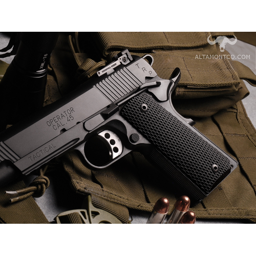 Altamont 1911 Govt Tactical Panel Full Checkering - Slate G10 Grips