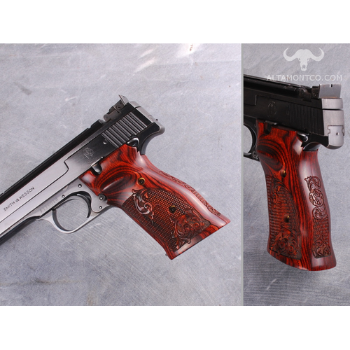 Altamont S&W Model 41 Ultima - Rosewood Checkered Engraved Grips