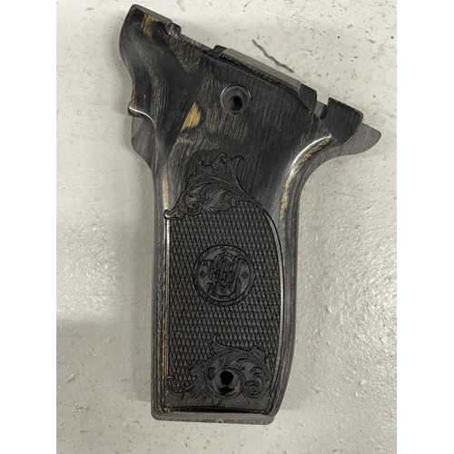 Altamont S&W 22 Victory Silverblack Checkered With Laser Log Grips