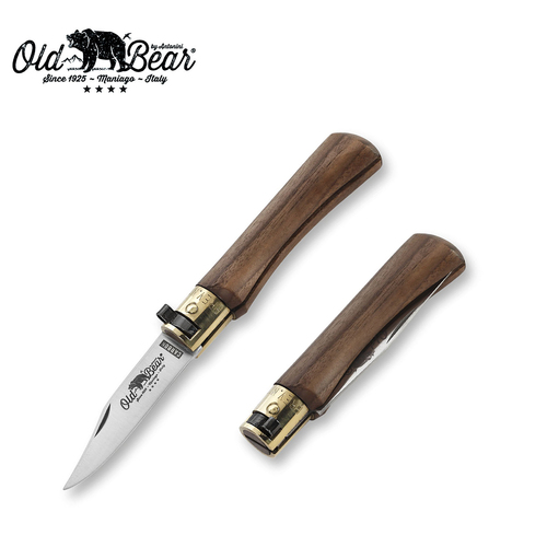 Old Bear Classical Carbon Walnut Pocket Knife - Medium - ANT-9306-19-LN