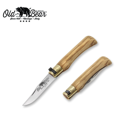 Old Bear Classical Olive Wood Pocket Knife - Small - ANT-9307-17-LU