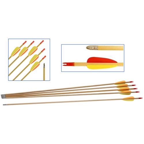Complete Arrow - Wood with Tin Point 28" 5 Pack