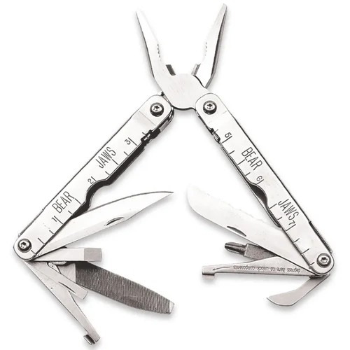 Bear & Son 4 Bear Jaws Lock Componets Stainless Steel Multi-Tool with Sheath - BAS-155L