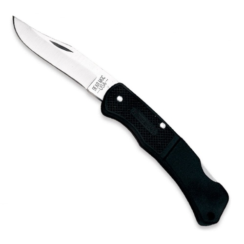 Bear & Son 3 3/4" Black Zytel Stainless Steel Lockback Knife - BAS-705