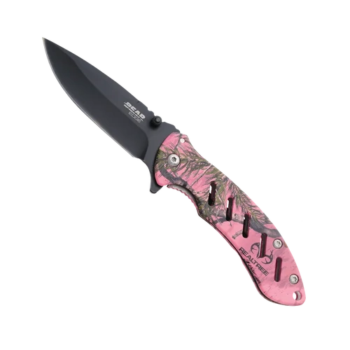Bear Edge Brisk 1.0 4 1/16" Real Tree Edge Pink Camo Frame Lock Folder Knife  - BAS-71506