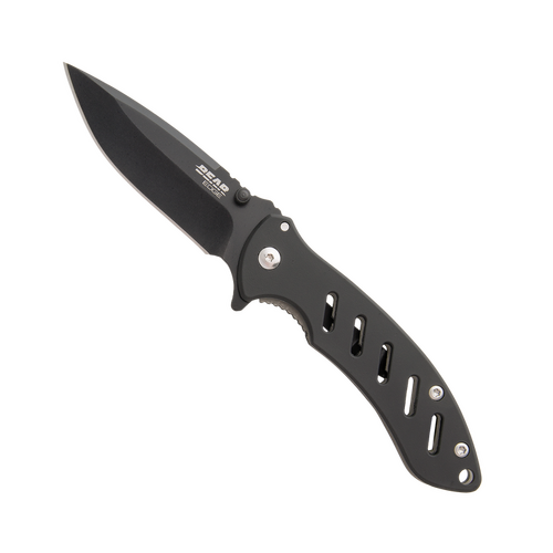 Bear Edge BRISK 1.0 4 1/16" Black Blade Black Frame Lock Folder Knife - BAS-71511