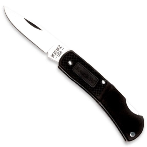 Bear & Son 3" Black Lightweigh Executive Upswept Lockback Knife - BAS-726