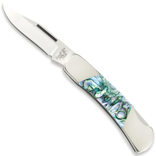 Bear & Son 3" Lock Back Abalone Finish Stainless Steel Handle Knife - BAS-AB26